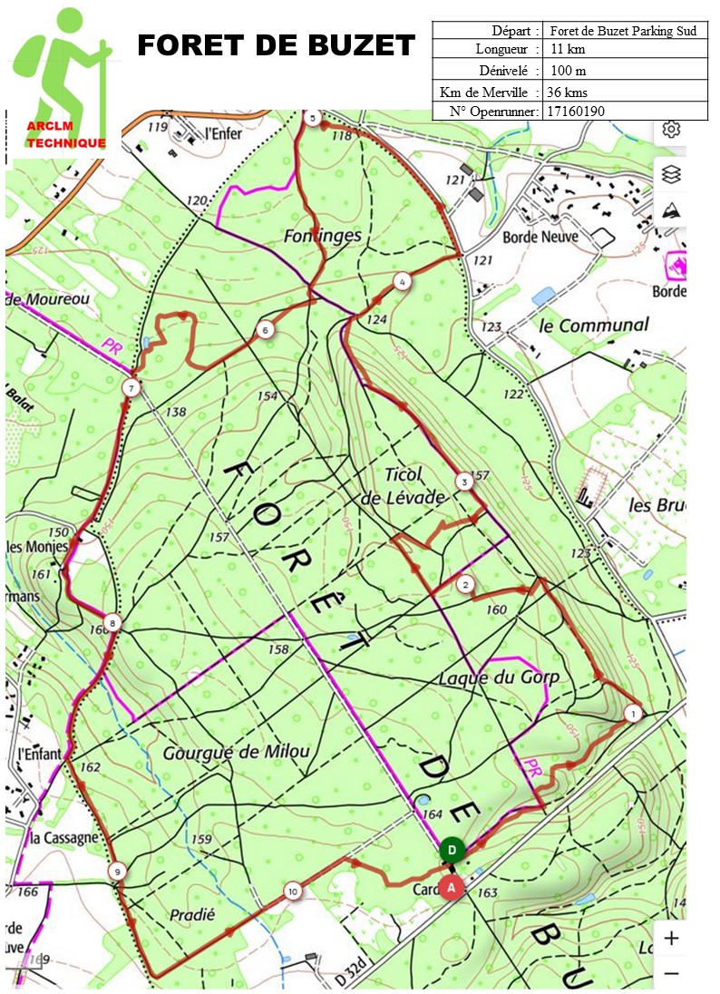 Randonnée Forêt de Buzet - Horaires d'été